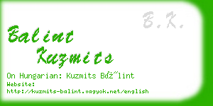 balint kuzmits business card